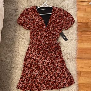 Lulus rose v-neck skater dress